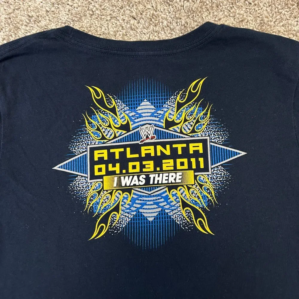 Wrestlemania XXVII 2011 WWE Double‎ Sided Shirt Women Size Large Atlanta Blue